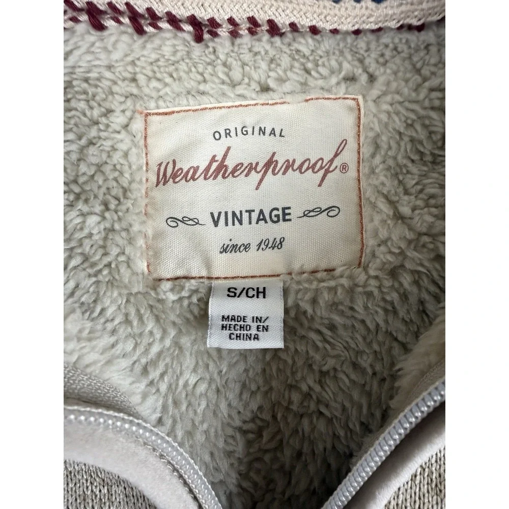Weatherproof Vintage Men's S Sherpa Lined Quarter Zip Sweater Pullover Gray NWT